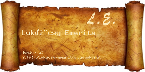 Lukácsy Emerita névjegykártya
